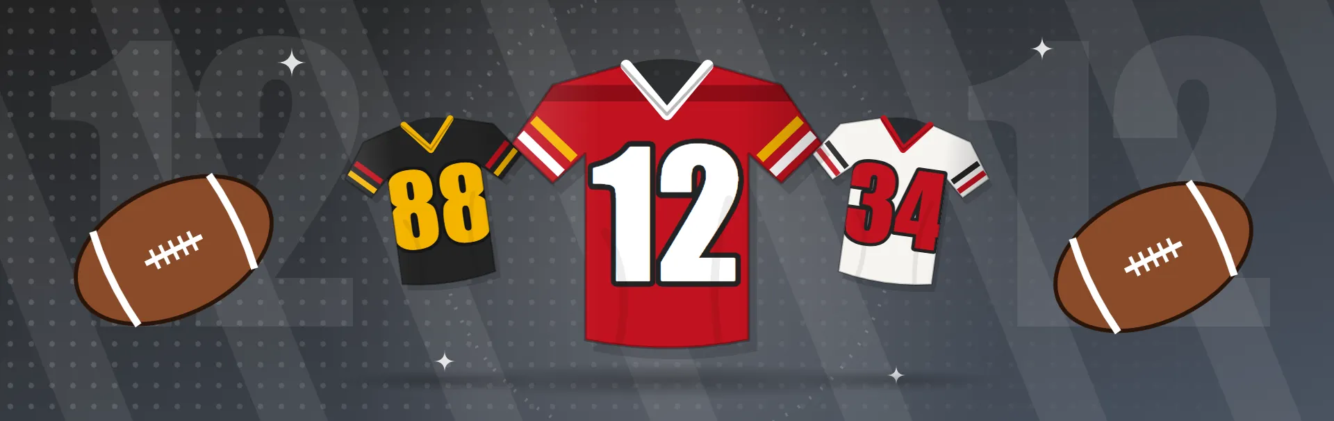 Illustrated football jerseys collection banner