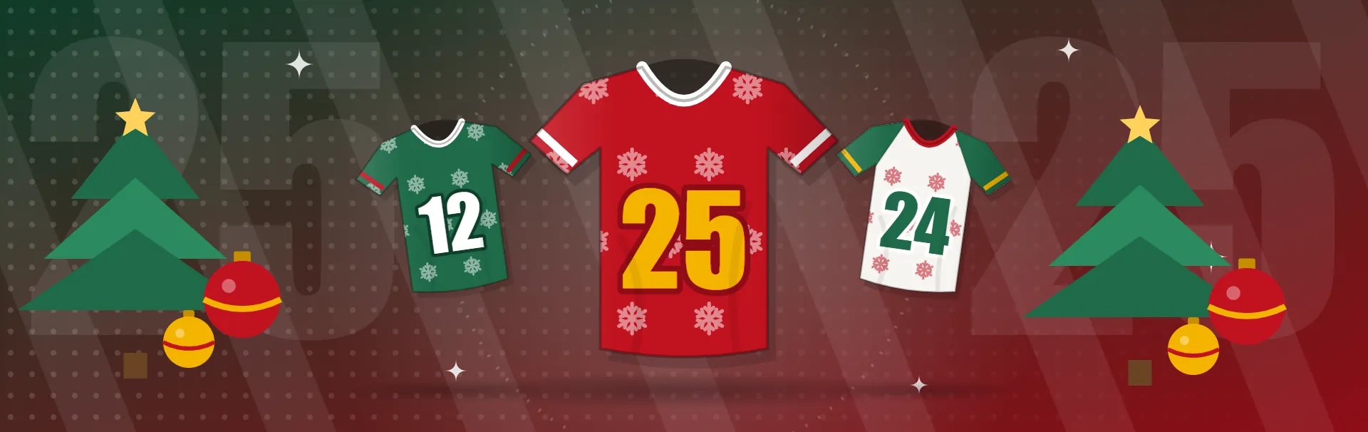 Illustrated holiday and seasonal jerseys collection banner