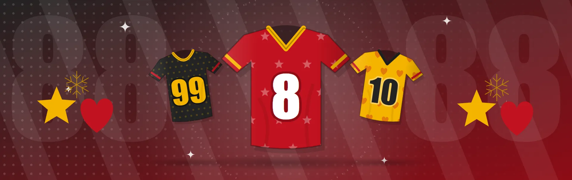Illustrated themed jerseys collection banner