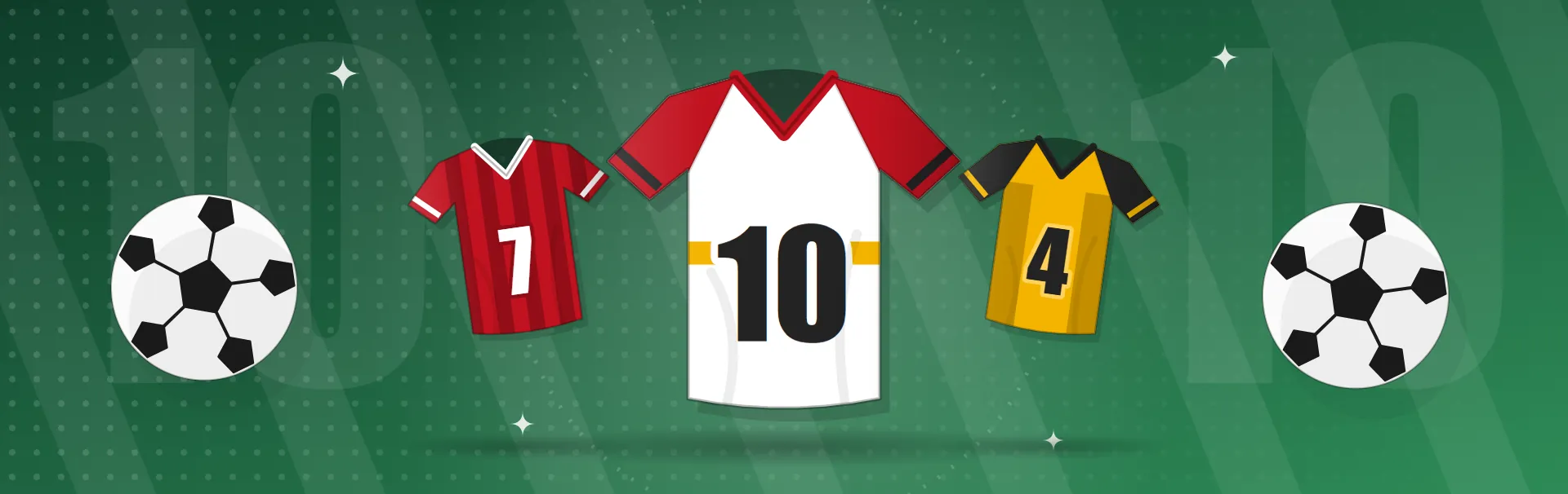 Illustrated soccer jerseys collection banner