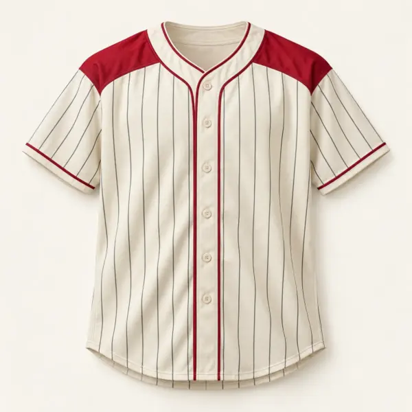 Main mockup of a cream baseball jersey in the Cream Dugout design