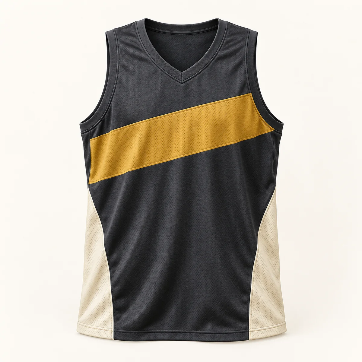 Main mockup of a graphite basketball jersey in the Graphite Fast Break design