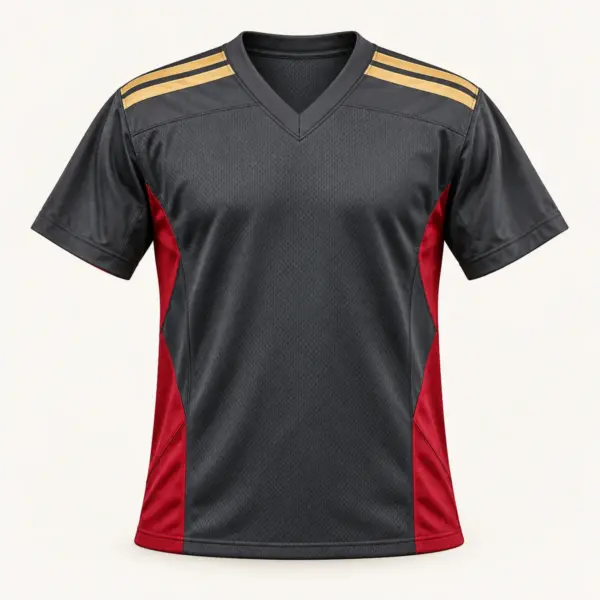 Main mockup of a graphite football jersey in the Graphite Goal Line design