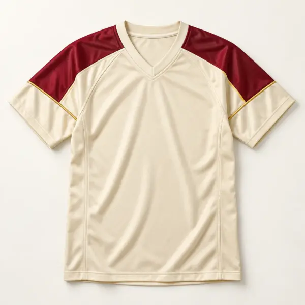 Main mockup of a cream football jersey in the Cream Touchline design