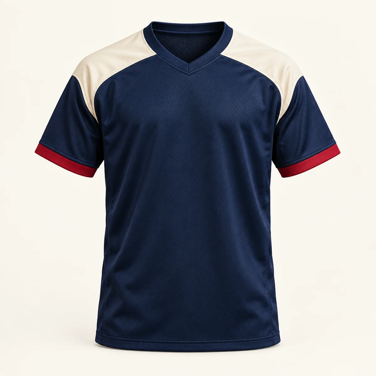 Main mockup of a navy football jersey in the Navy Fourth Down design