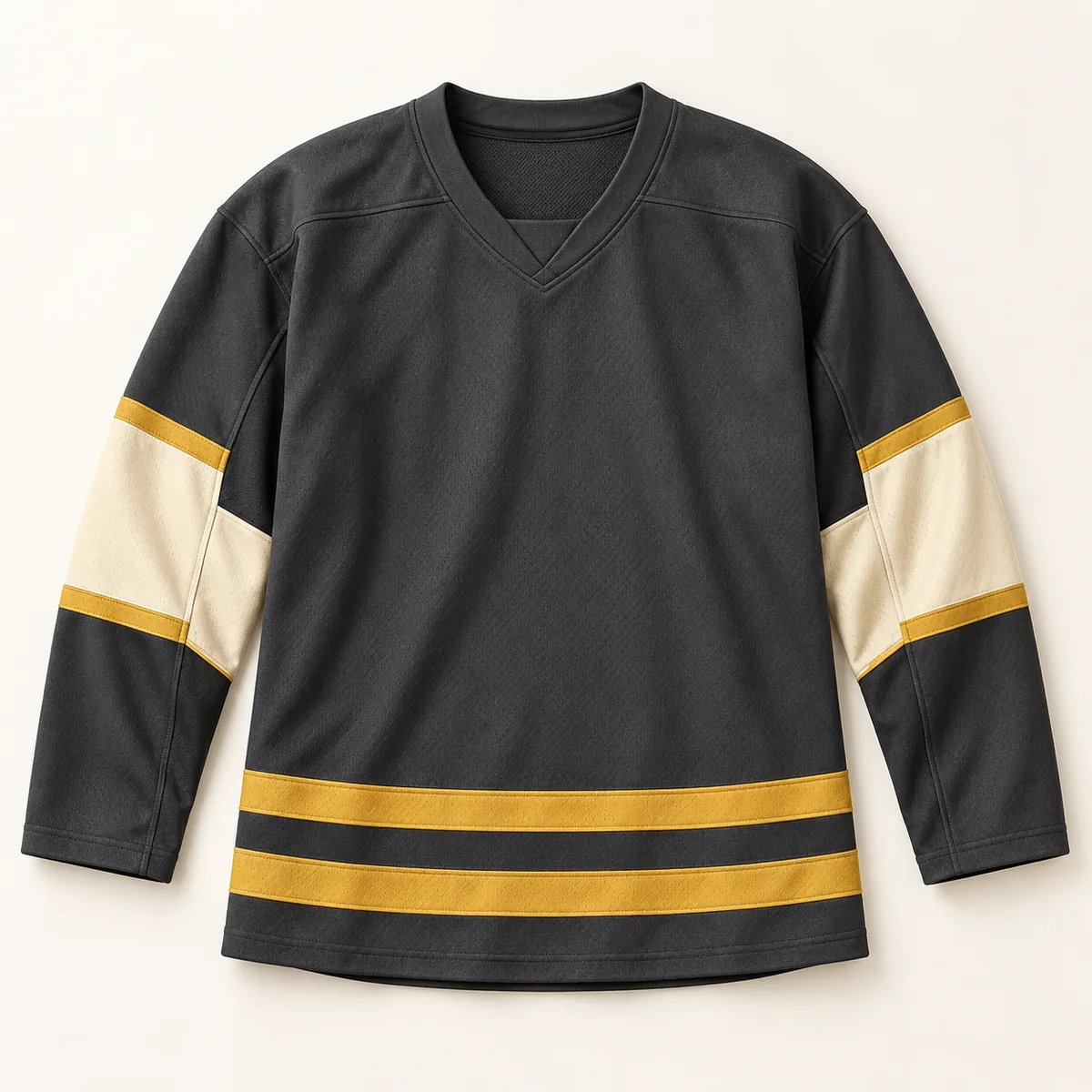 Main mockup of a graphite hockey jersey in the Graphite Ice Line design