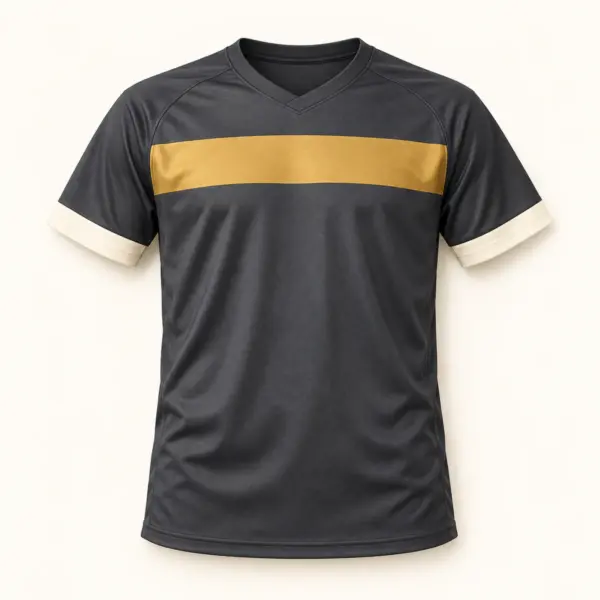 Main mockup of a graphite soccer jersey in the Graphite Sideline design