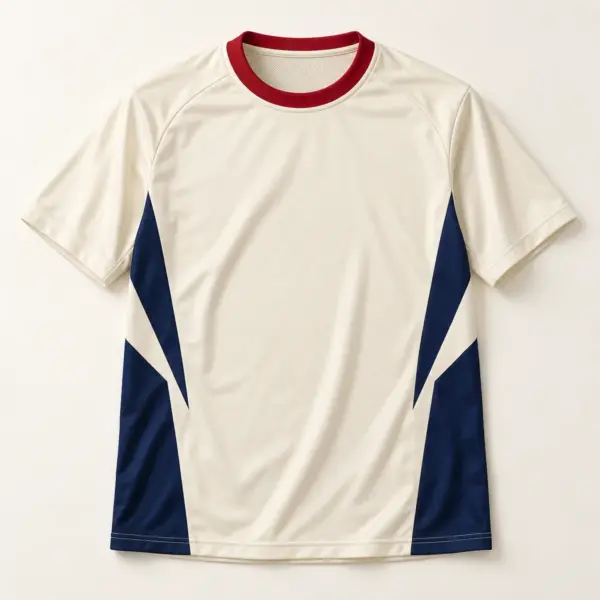 Main mockup of a cream soccer jersey in the Cream Final Whistle design