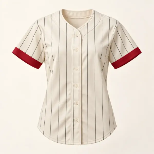Main mockup of a cream softball jersey in the Cream Base Path design