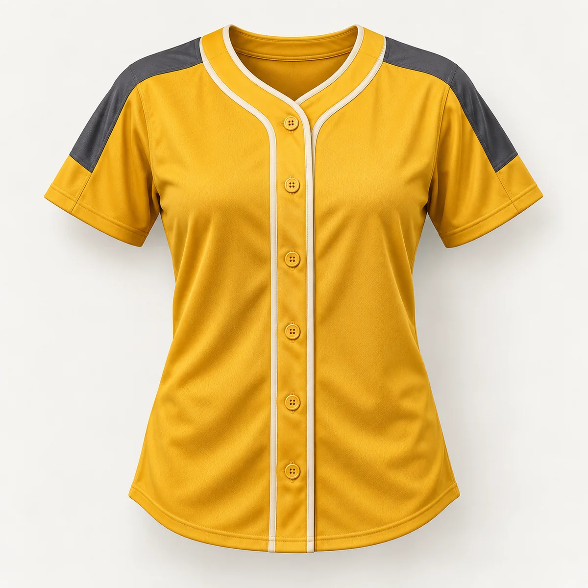 Main mockup of a gold softball jersey in the Gold Summer Diamond design