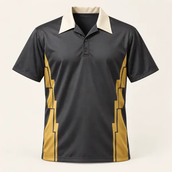 Main mockup of a graphite bowling jersey in the Graphite Lane Night design