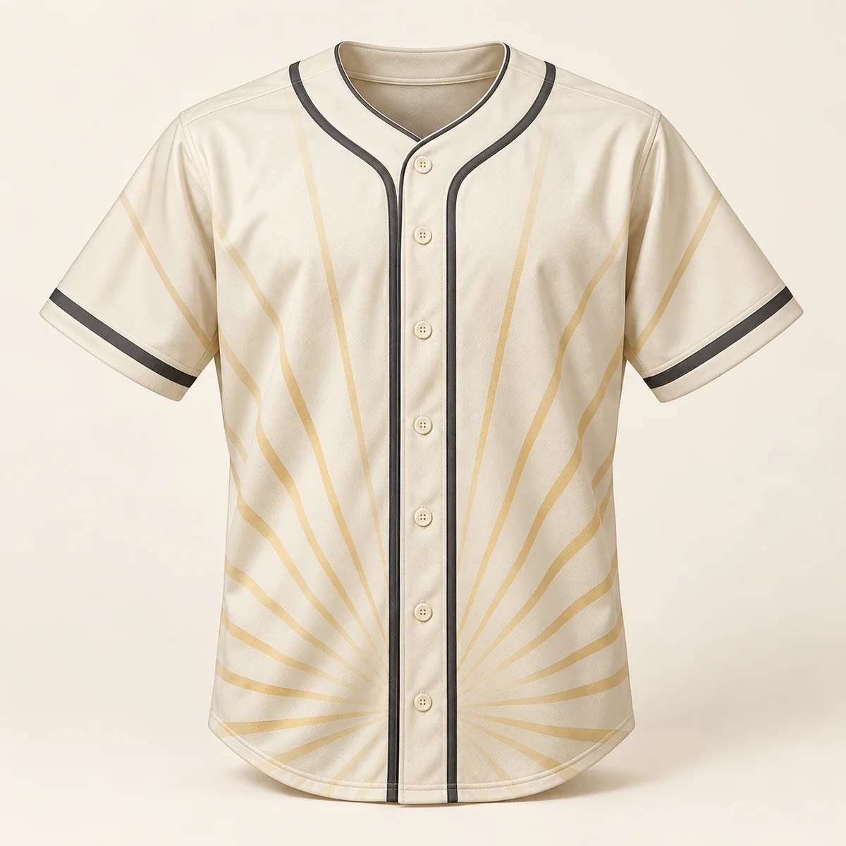 Main mockup of a cream baseball jersey in the Cream Quiet Horizon design